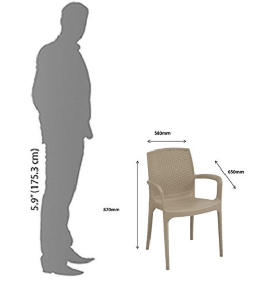 Supreme Texas Plastic Chairs (Set of 4, Dark Beige) - Image 2